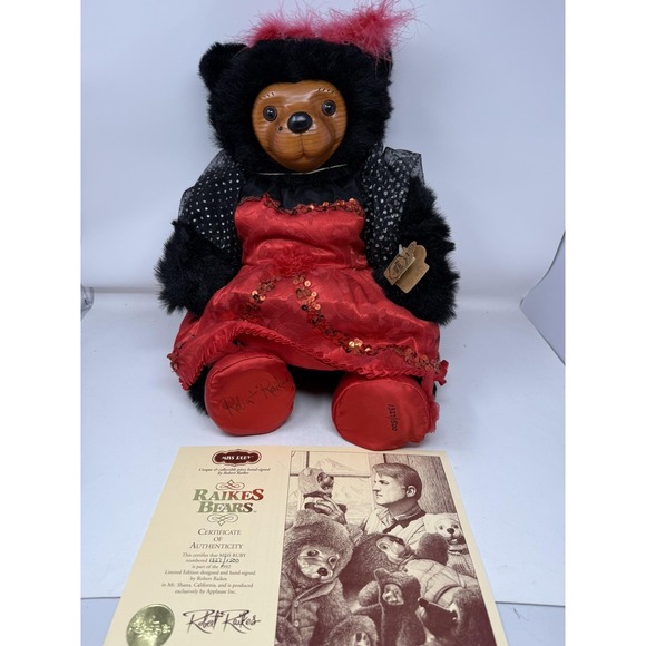 Vtg Robert Raikes Bears Miss Ruby‎ Signed Ltd 1321/1500 Box COA Applause tags - Picture 10 of 14